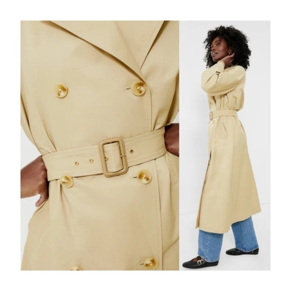 Tuckernuck Elaine Trench Coat XXL NWT Khaki Belted Double Breasted - Picture 6 of 11